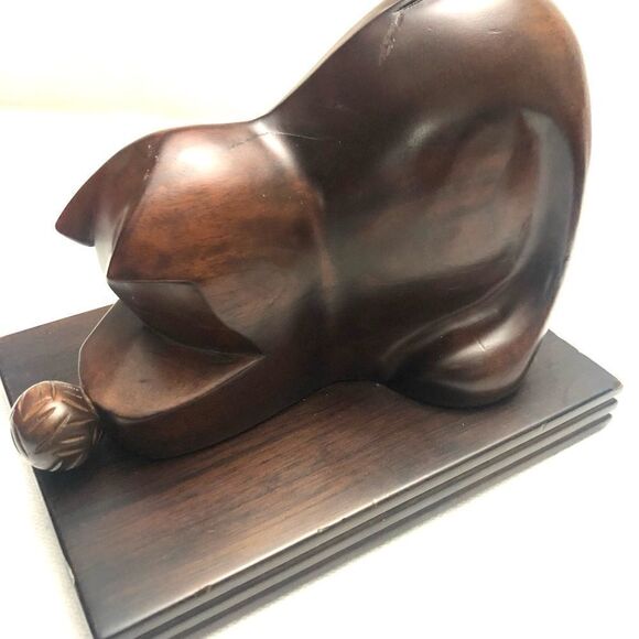 Selamat designs mahogany wood cats bookends - Picture 7 of 14